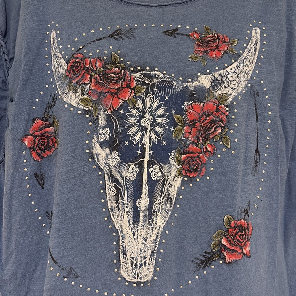 Blue Rhinestone cowboy Top - Picture 3 of 5
